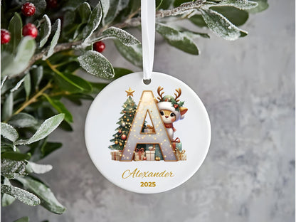Personalized Reindeer Letter Ornament | Custom Initial A–Z Christmas Keepsake | Family Gift | Elegant Holiday Decor - product image 6