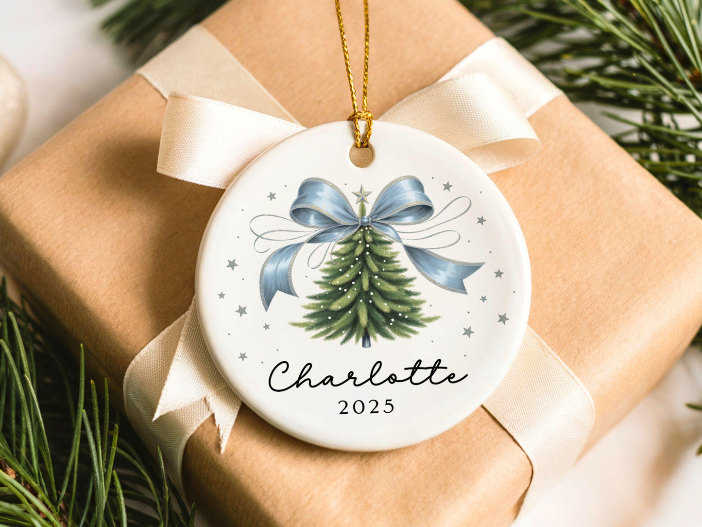 Custom Name Girls Christmas Ornament Gift, Girls First Christmas Ornament Granddaughter First Christmas Personalized Birthday Gift Tag 820A - product image 4