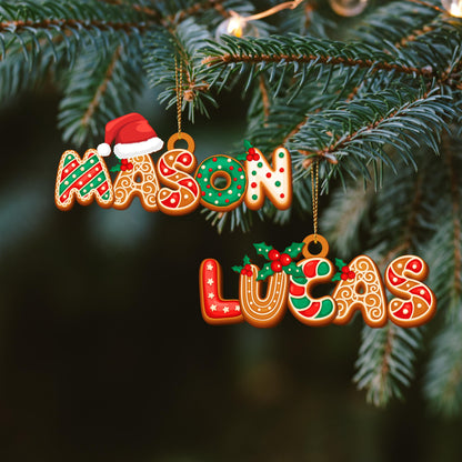 Personalized Gingerbread Alphabet Ornament, Custom Kids Name Christmas Tag for Stockings, Family Keepsake Gift - product image 2