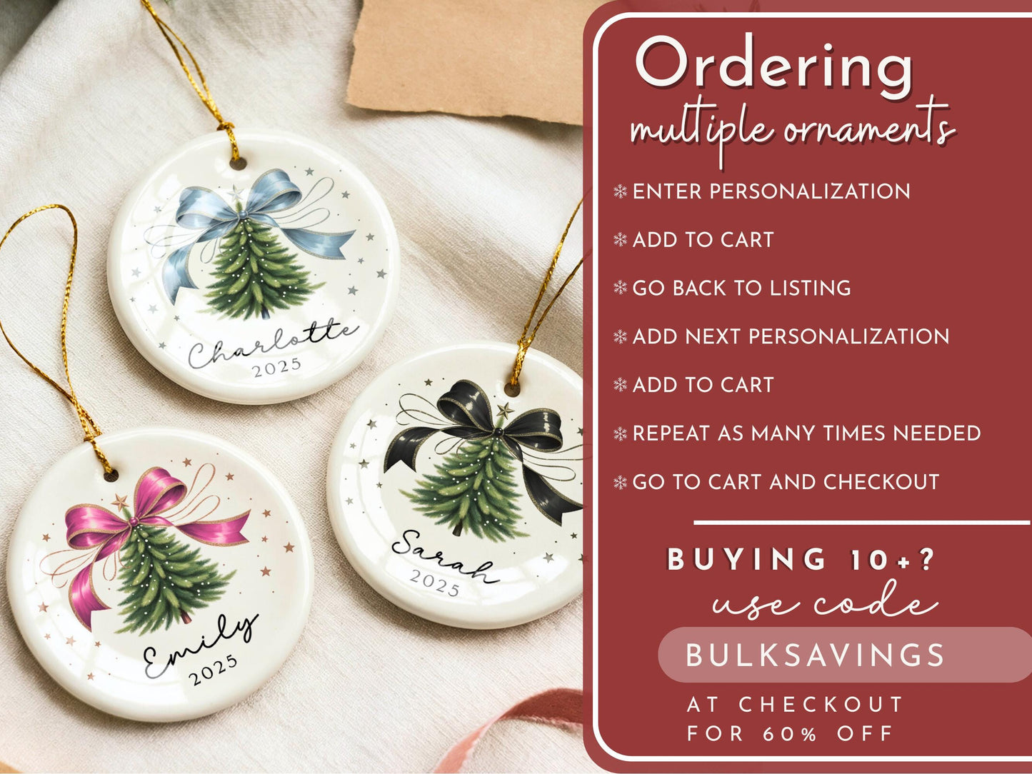 Custom Name Girls Christmas Ornament Gift, Girls First Christmas Ornament Granddaughter First Christmas Personalized Birthday Gift Tag 820A - product image 6