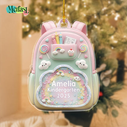 Personalized Kids School Backpack Ornament: Teacher & Student Decor, Kids Christmas Gift - product image 2