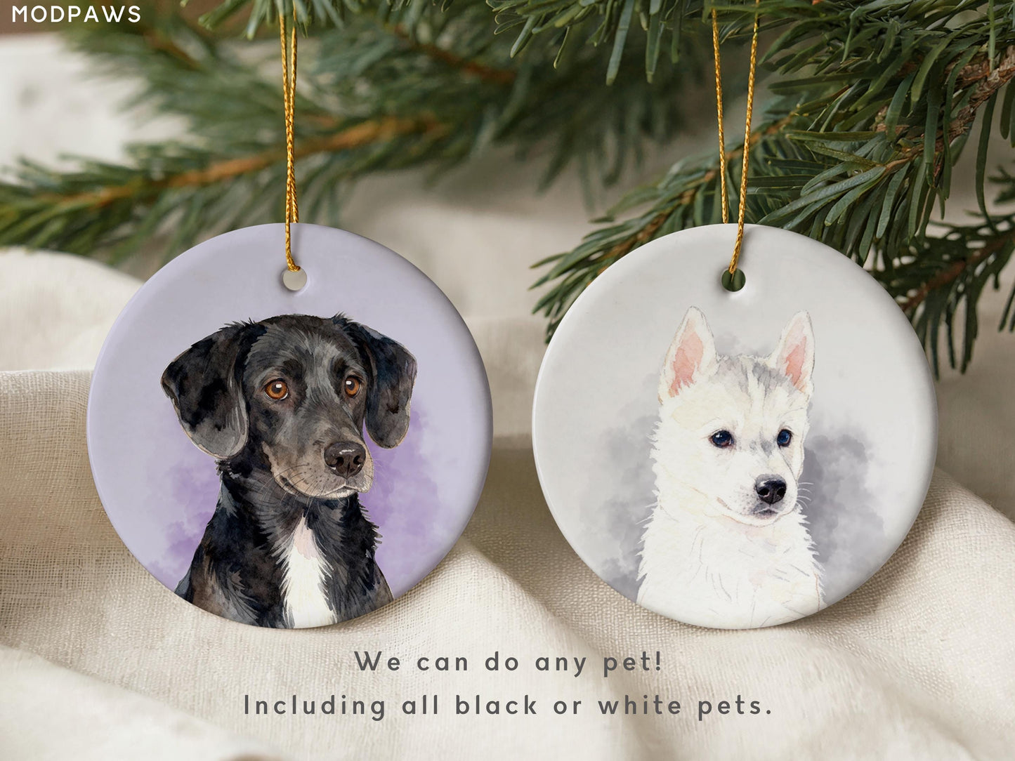 Personalized Pet Watercolor Ornament Using Pet's Photo + Name - Custom Ornament Christmas Dog Ornament Personalized Dog Ornament Custom Dog - product image 14