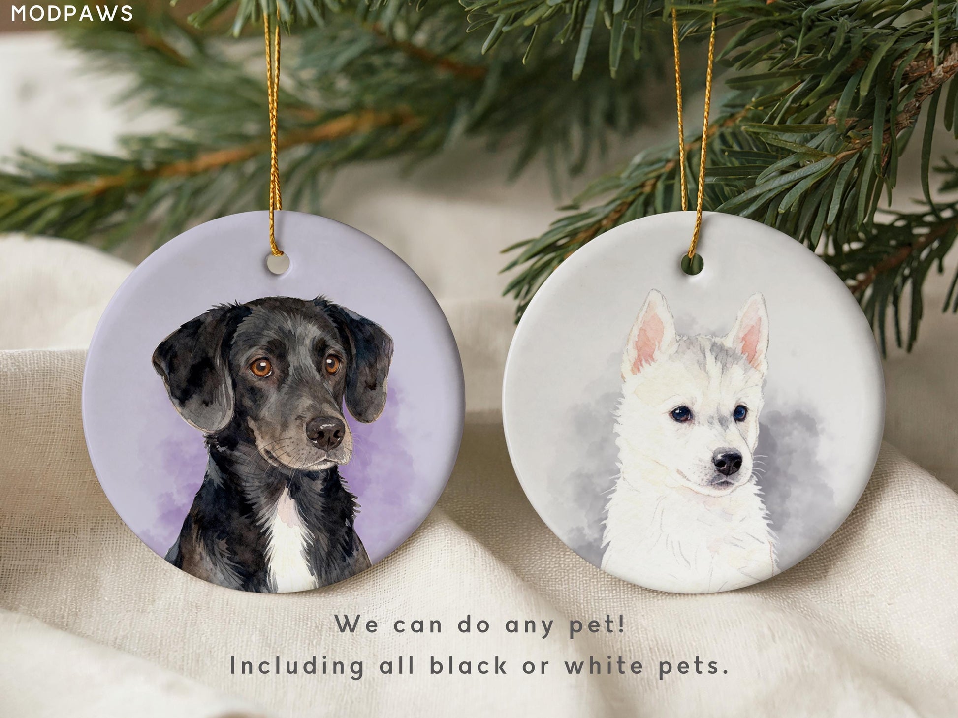 Personalized Pet Watercolor Ornament Using Pet's Photo + Name - Custom Ornament Christmas Dog Ornament Personalized Dog Ornament Custom Dog - product image 14