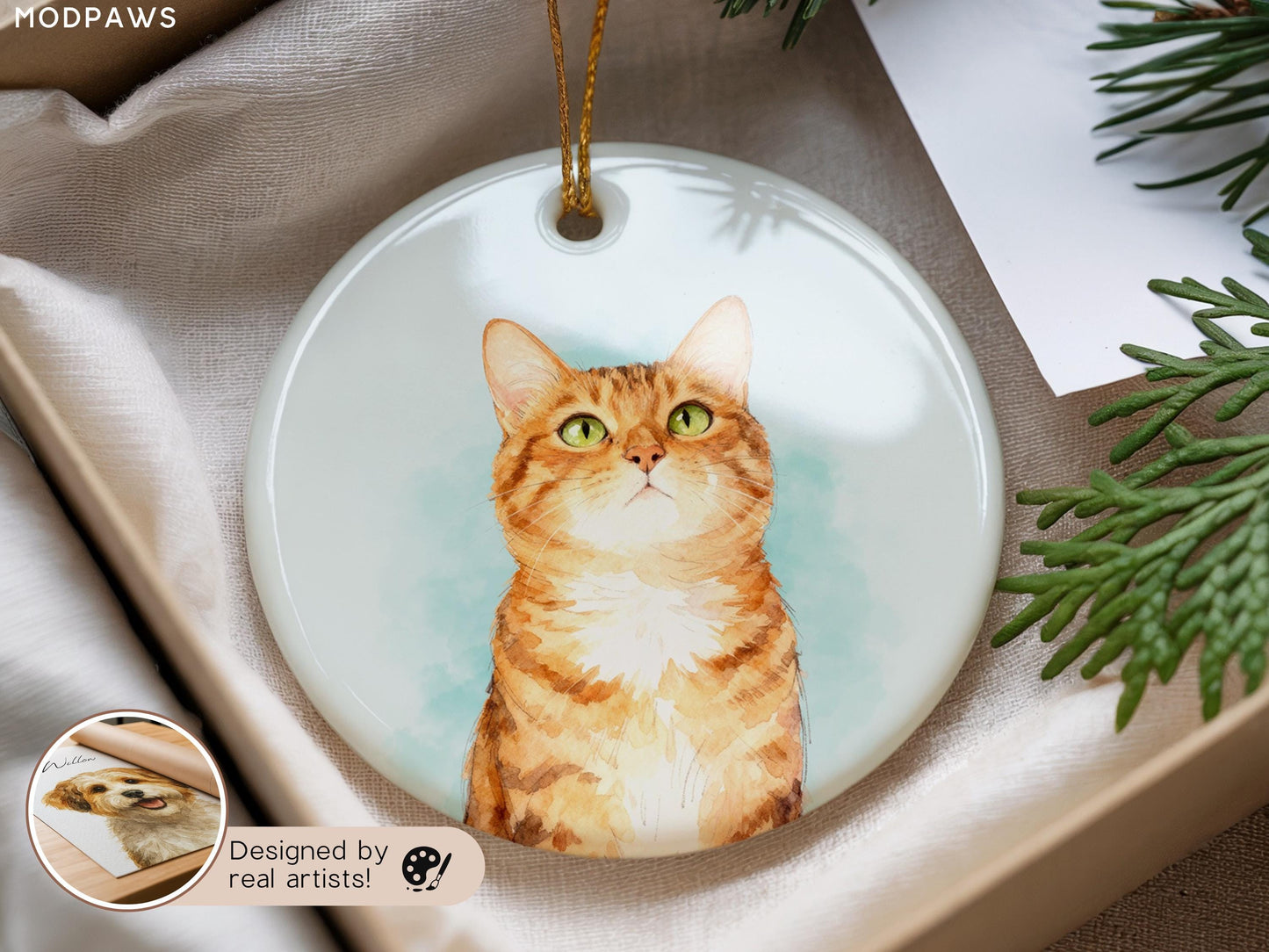 Personalized Pet Watercolor Ornament Using Pet's Photo + Name - Custom Ornament Christmas Dog Ornament Personalized Dog Ornament Custom Dog - product image 17