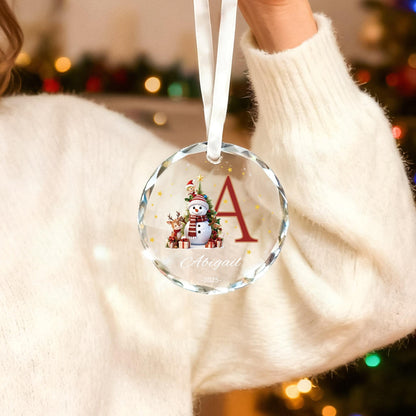 Custom Monogram Name Glass Ornament, Elf Snowman Christmas Ornaments for Kids, 2026 Christmas Keepsakes, Children Xmas Gifts - product image 7