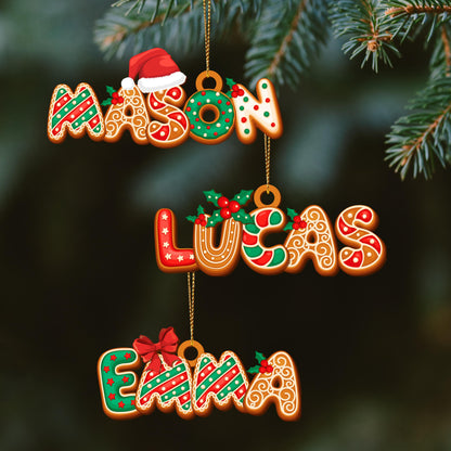 Personalized Gingerbread Alphabet Ornament, Custom Kids Name Christmas Tag for Stockings, Family Keepsake Gift - product image 12