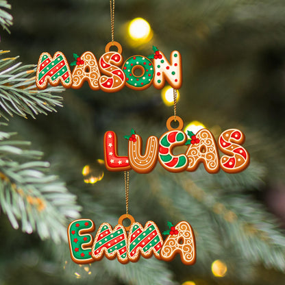 Personalized Gingerbread Alphabet Ornament, Custom Kids Name Christmas Tag for Stockings, Family Keepsake Gift - product image 13