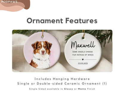 Personalized Pet Watercolor Ornament Using Pet's Photo + Name - Custom Ornament Christmas Dog Ornament Personalized Dog Ornament Custom Dog - product image 10