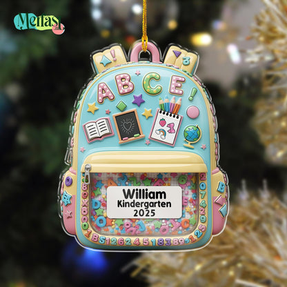 Personalized Kids School Backpack Ornament: Teacher & Student Decor, Kids Christmas Gift - product image 5