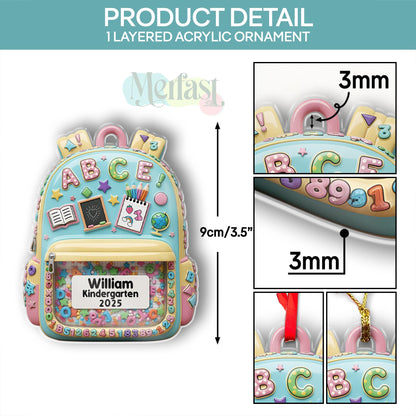 Personalized Kids School Backpack Ornament: Teacher & Student Decor, Kids Christmas Gift - product image 10