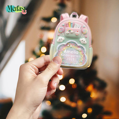 Personalized Kids School Backpack Ornament: Teacher & Student Decor, Kids Christmas Gift - product image 9