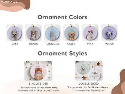 Personalized Pet Watercolor Ornament Using Pet's Photo + Name - Custom Ornament Christmas Dog Ornament Personalized Dog Ornament Custom Dog - product image 4