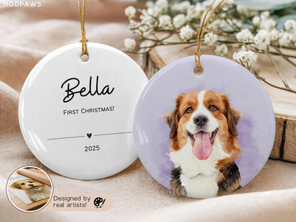 Personalized Pet Watercolor Ornament Using Pet's Photo + Name - Custom Ornament Christmas Dog Ornament Personalized Dog Ornament Custom Dog - product image 16