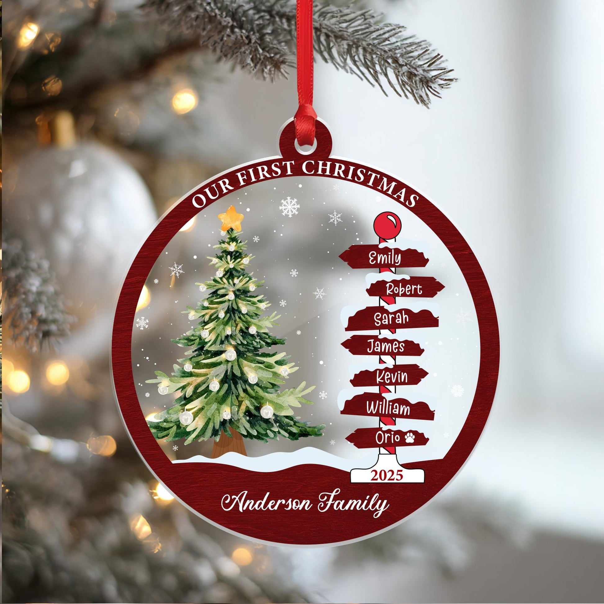 Family Name Christmas Tree Ornaments, Personalized Family Name Ornament, Christmas Tree Ornament Family Names 2026, Holiday Keepsake - product image 11