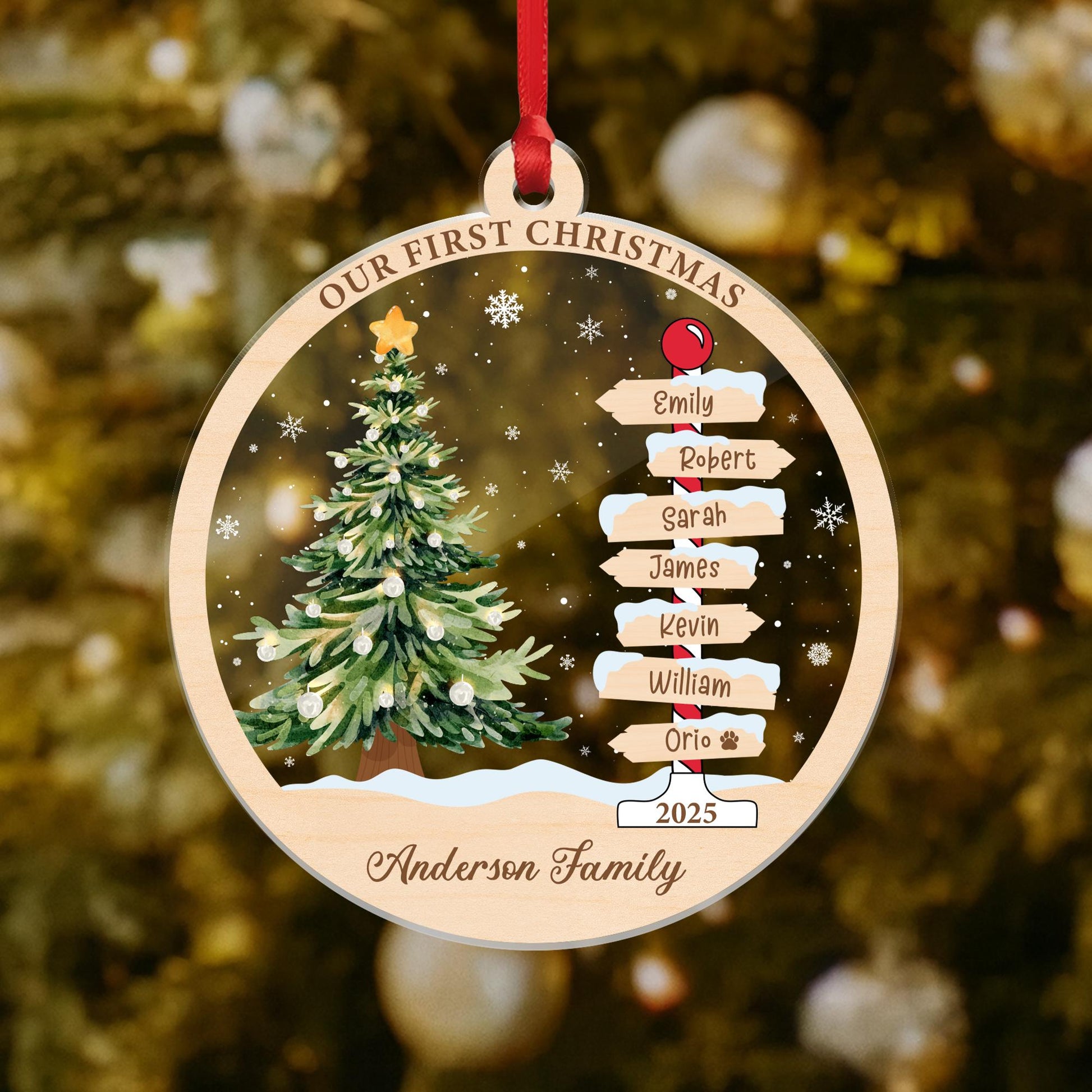 Family Name Christmas Tree Ornaments, Personalized Family Name Ornament, Christmas Tree Ornament Family Names 2026, Holiday Keepsake - product image 10