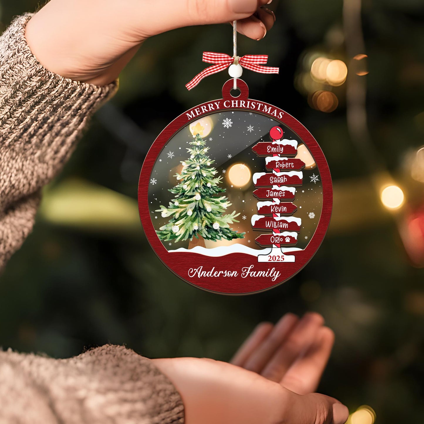 Family Name Christmas Tree Ornaments, Personalized Family Name Ornament, Christmas Tree Ornament Family Names 2026, Holiday Keepsake - product image 9
