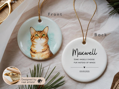 Personalized Pet Watercolor Ornament Using Pet's Photo + Name - Custom Ornament Christmas Dog Ornament Personalized Dog Ornament Custom Dog - product image 5