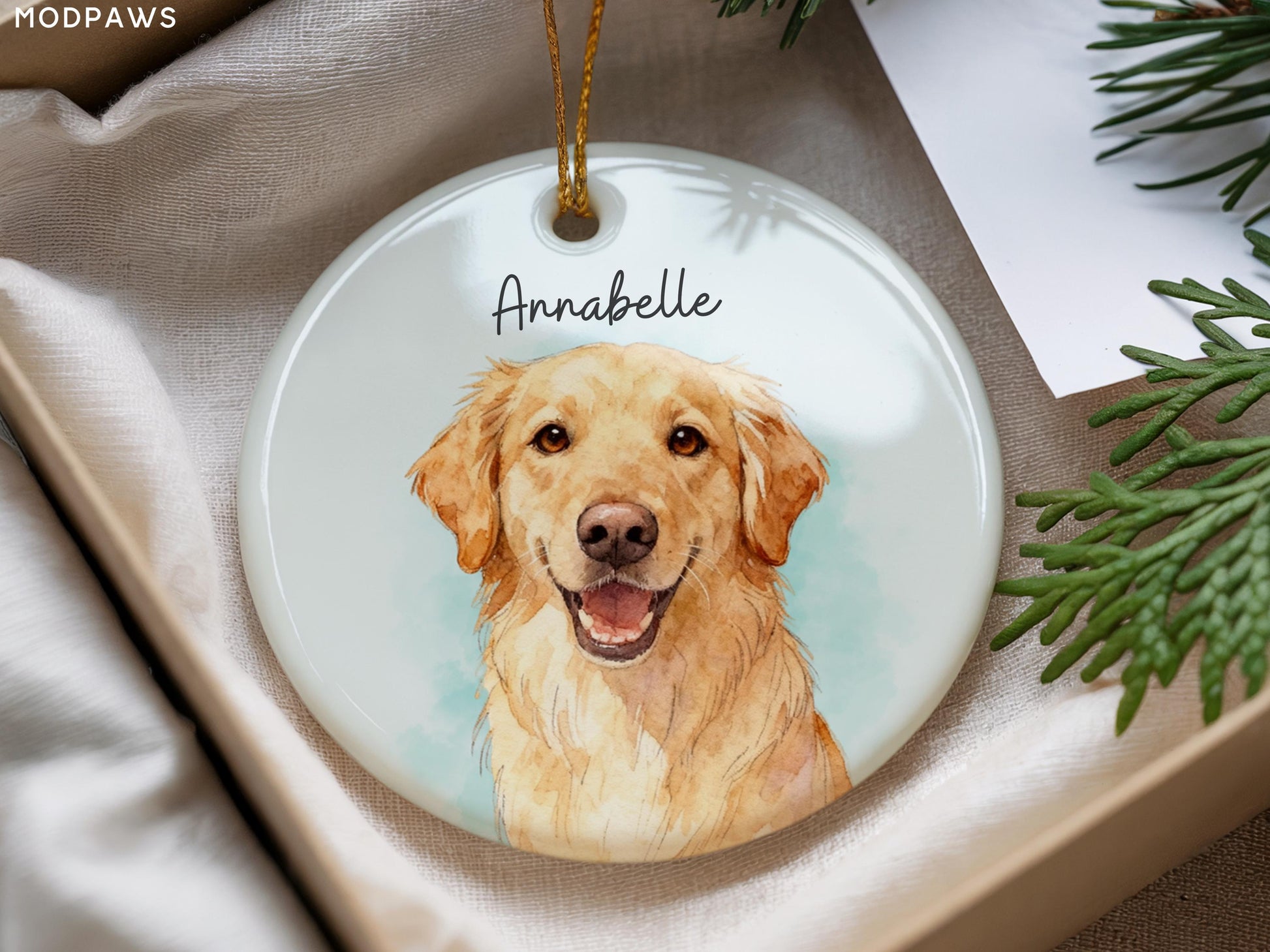 Personalized Pet Watercolor Ornament Using Pet's Photo + Name - Custom Ornament Christmas Dog Ornament Personalized Dog Ornament Custom Dog - product image 13