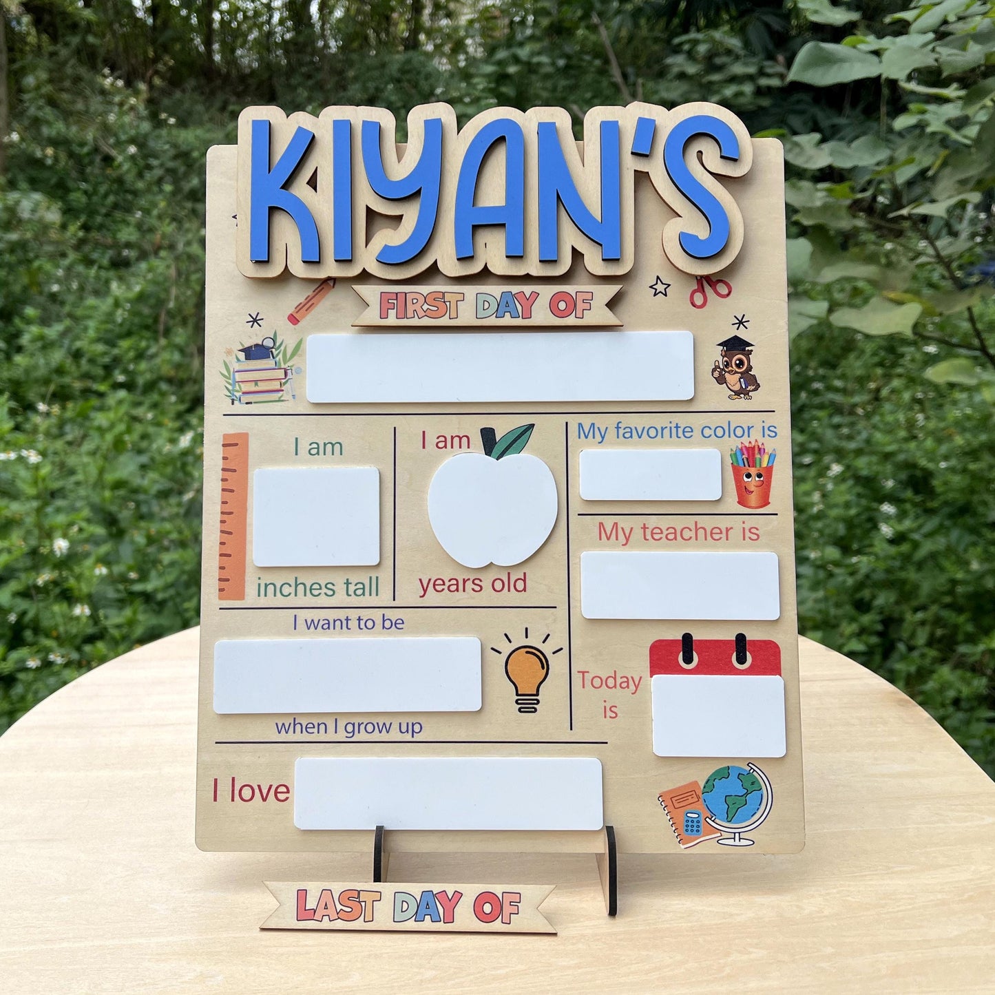 Customizable First and Last Day of School Sign Board, Dry Erase Name Board - product image 2