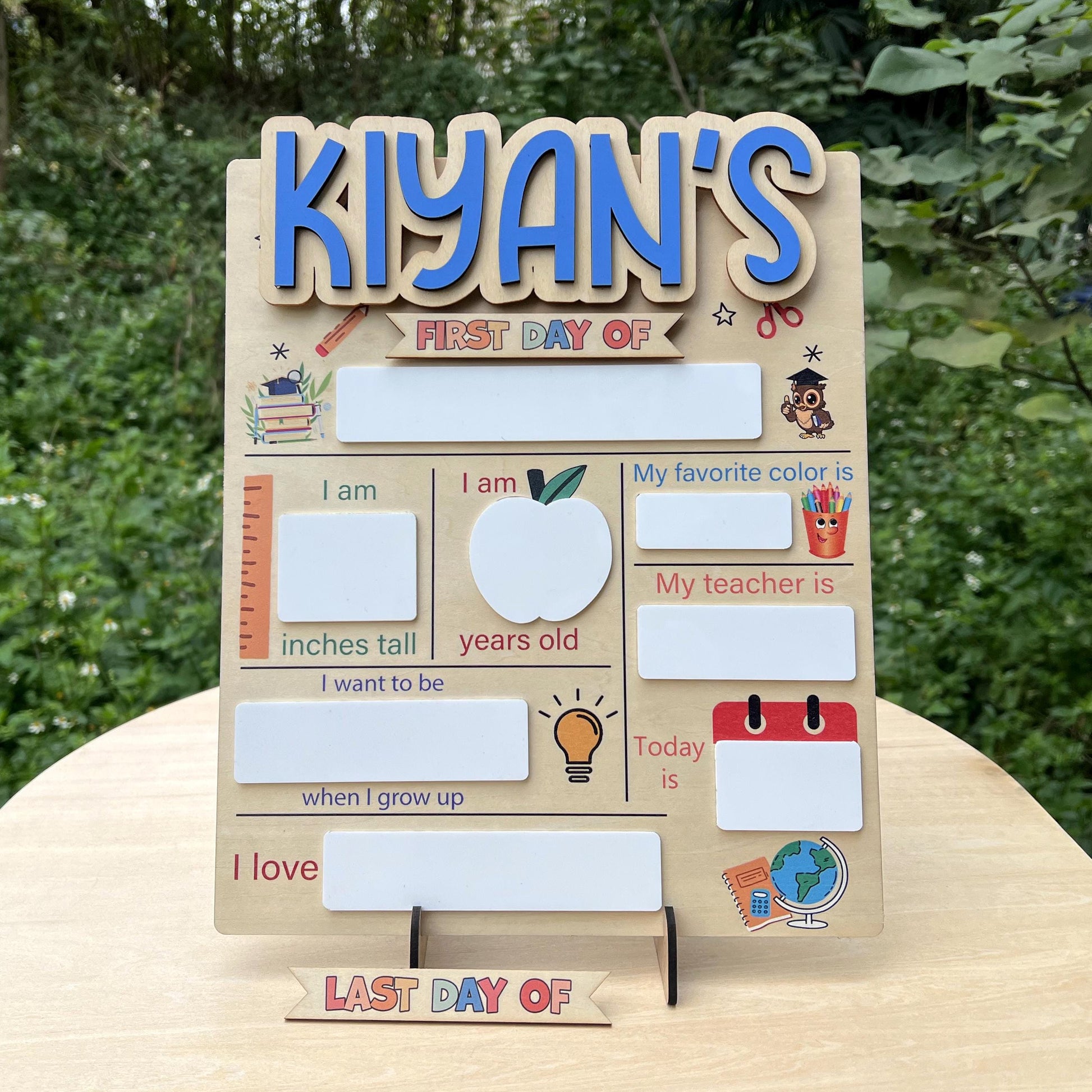 Customizable First and Last Day of School Sign Board, Dry Erase Name Board - product image 2