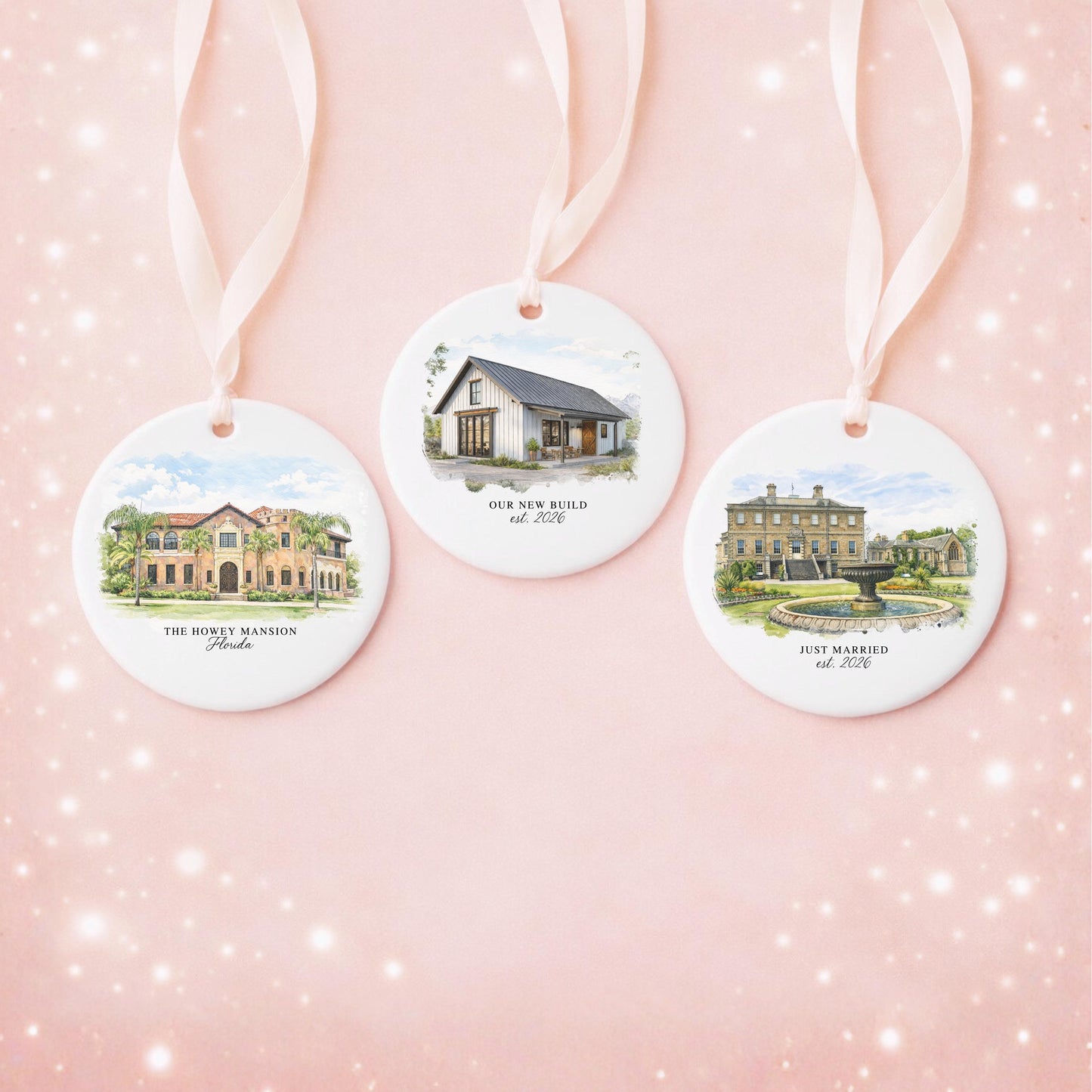 Custom Watercolor House Ornament, Personalized Home Christmas Ornament, Personalized Christmas Ornament Gift, Housewarming - product image 6