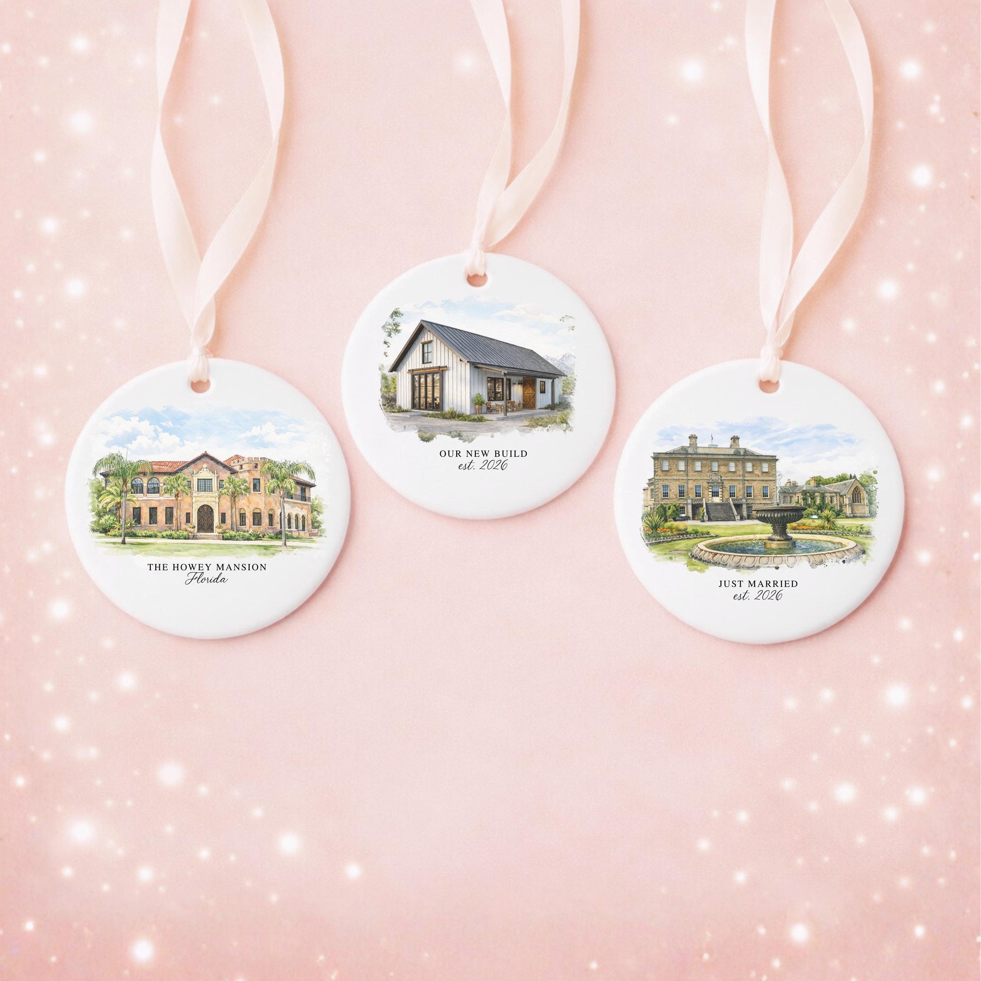 Custom Watercolor House Ornament, Personalized Home Christmas Ornament, Personalized Christmas Ornament Gift, Housewarming - product image 6