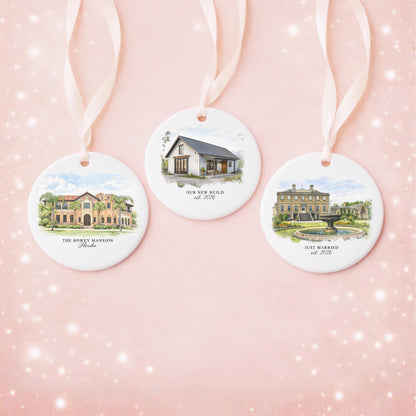 Custom Watercolor House Ornament, Personalized Home Christmas Ornament, Personalized Christmas Ornament Gift, Housewarming - product image 6