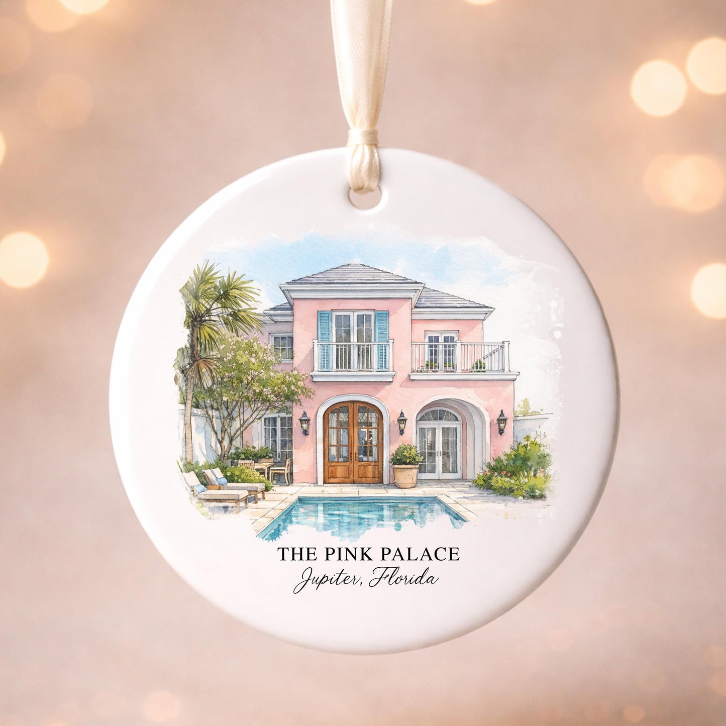 Custom Watercolor House Ornament, Personalized Home Christmas Ornament, Personalized Christmas Ornament Gift, Housewarming - product image 5