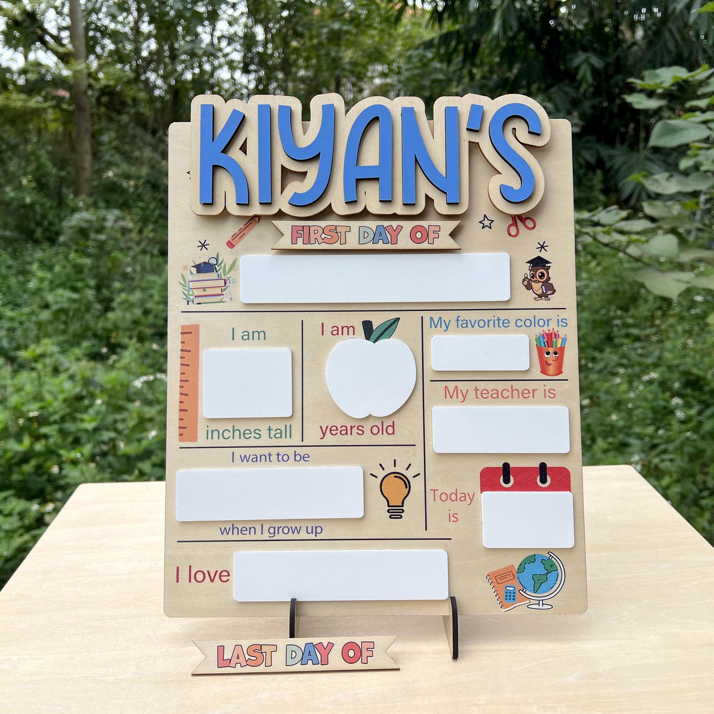 Customizable First and Last Day of School Sign Board, Dry Erase Name Board - product image 7