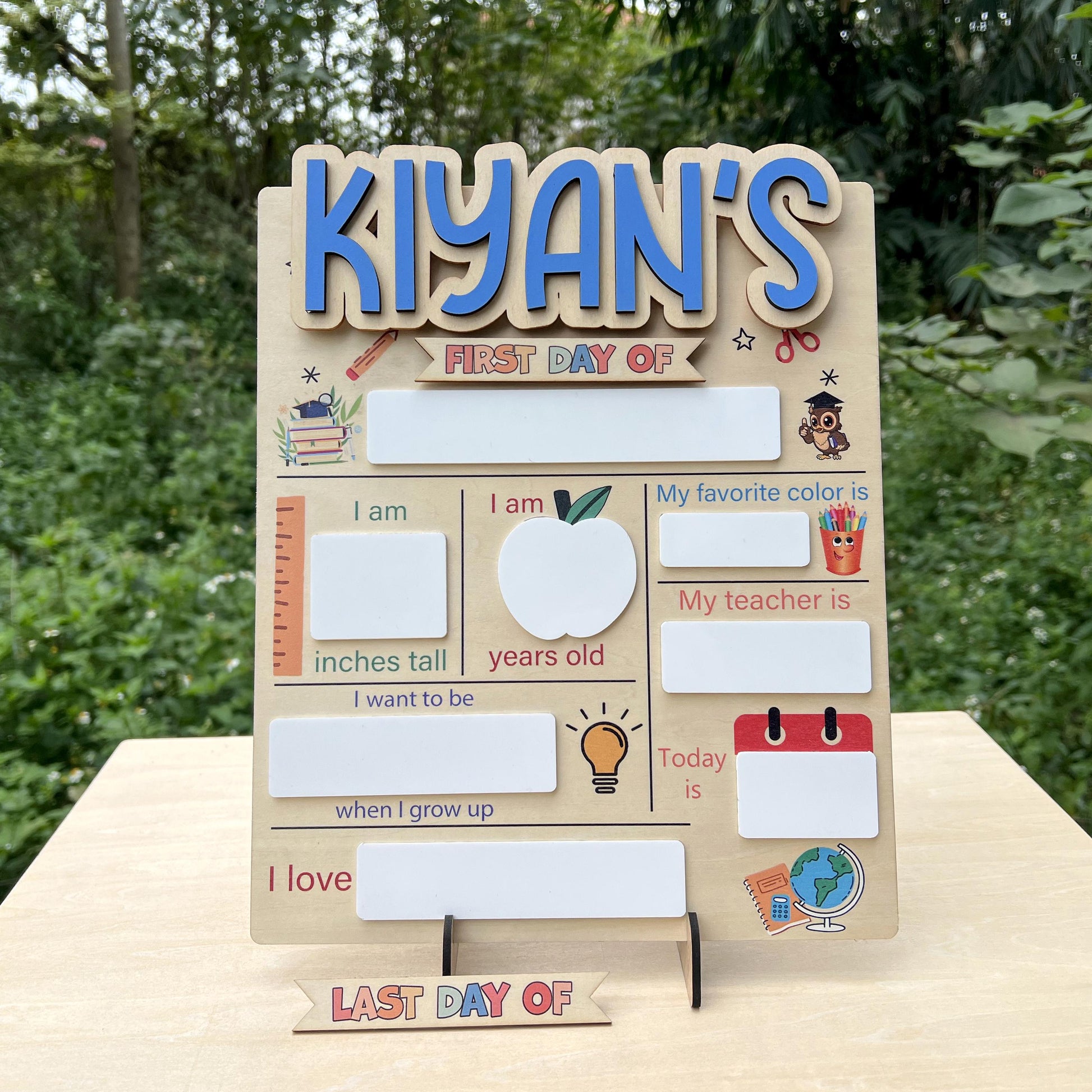 Customizable First and Last Day of School Sign Board, Dry Erase Name Board - product image 7