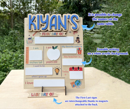 Customizable First and Last Day of School Sign Board, Dry Erase Name Board - product image 3