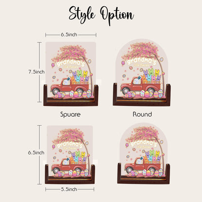 Grandmas Little Bunnies LED Light, Personalized Easter Gift for Grandma, Custom Grandkids Name Night Light, Vintage Truck Acrylic Sign - product image 4