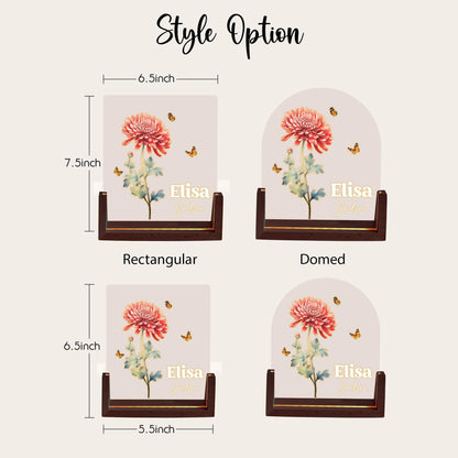 Custom Birth Flower Arch Lamp, Personalized Name Night Light, Floral Acrylic Plaque, Elegant Desk Led Light, Gift for Her - product image 4