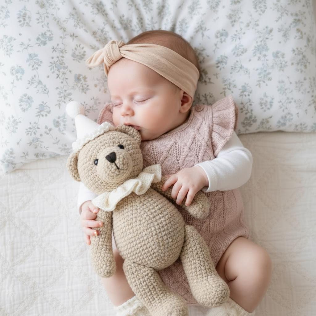 Personalized Crochet Teddy Bear, Handmade Animal Toy, Custom Birthday Baby Gift - product image 4
