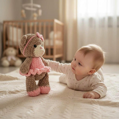 Personalized Crochet Teddy Bear, Handmade Animal Toy, Custom Birthday Baby Gift - product image 8