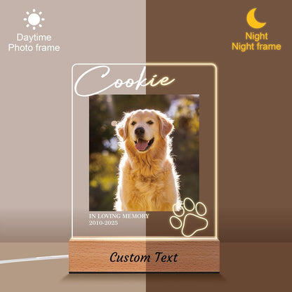Personalized Dog Memorial Gifts for Loss of Dog, Pet Memorial, in Memory of Pet Night Lights Custom LED Plaque Photo Frame Sympathy Gifts - product image 2