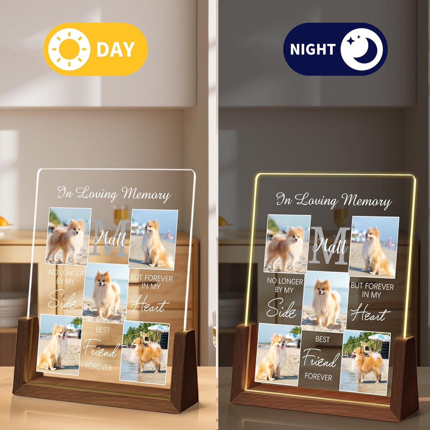 Personalized Pet Memorial Gifts, Custom Acrylic LED Night Light Pet Loss Gifts Cat Pet Memorial Gifts with Pictures, Gifts for Pet Lover - product image 4