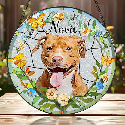 Custom Pet Portrait Suncatcher, Pet Window Hangings, Personalized Stained Glass Pet Memorial, Dog Cat Lover Gifts, Sympathy Gift, Pet Loss - product image 3
