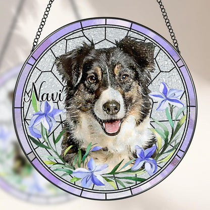 Custom Pet Portrait Suncatcher, Pet Window Hangings, Personalized Stained Glass Pet Memorial, Dog Cat Lover Gifts, Sympathy Gift, Pet Loss - main product image