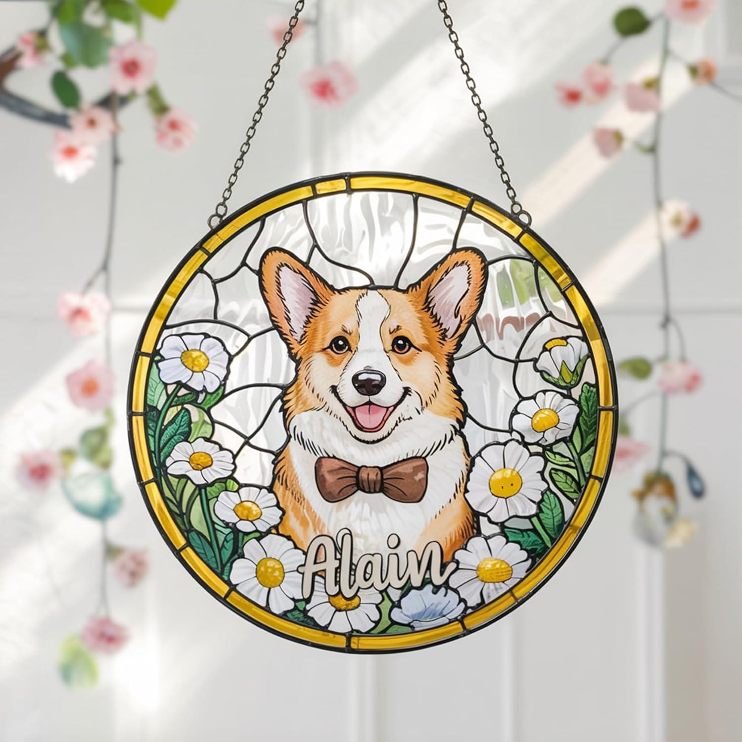 Personalized Pet StainedGlass Suncatcher Window Hanging, Custom Dog Memorial Keepsake,Sympathy Gift for Remembrance Pet Loss,Dog Lover Décor - product image 2