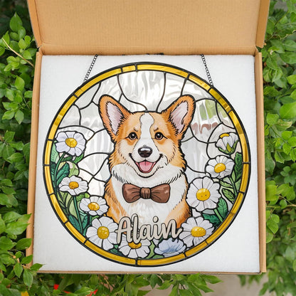 Personalized Pet StainedGlass Suncatcher Window Hanging, Custom Dog Memorial Keepsake,Sympathy Gift for Remembrance Pet Loss,Dog Lover Décor - product image 3