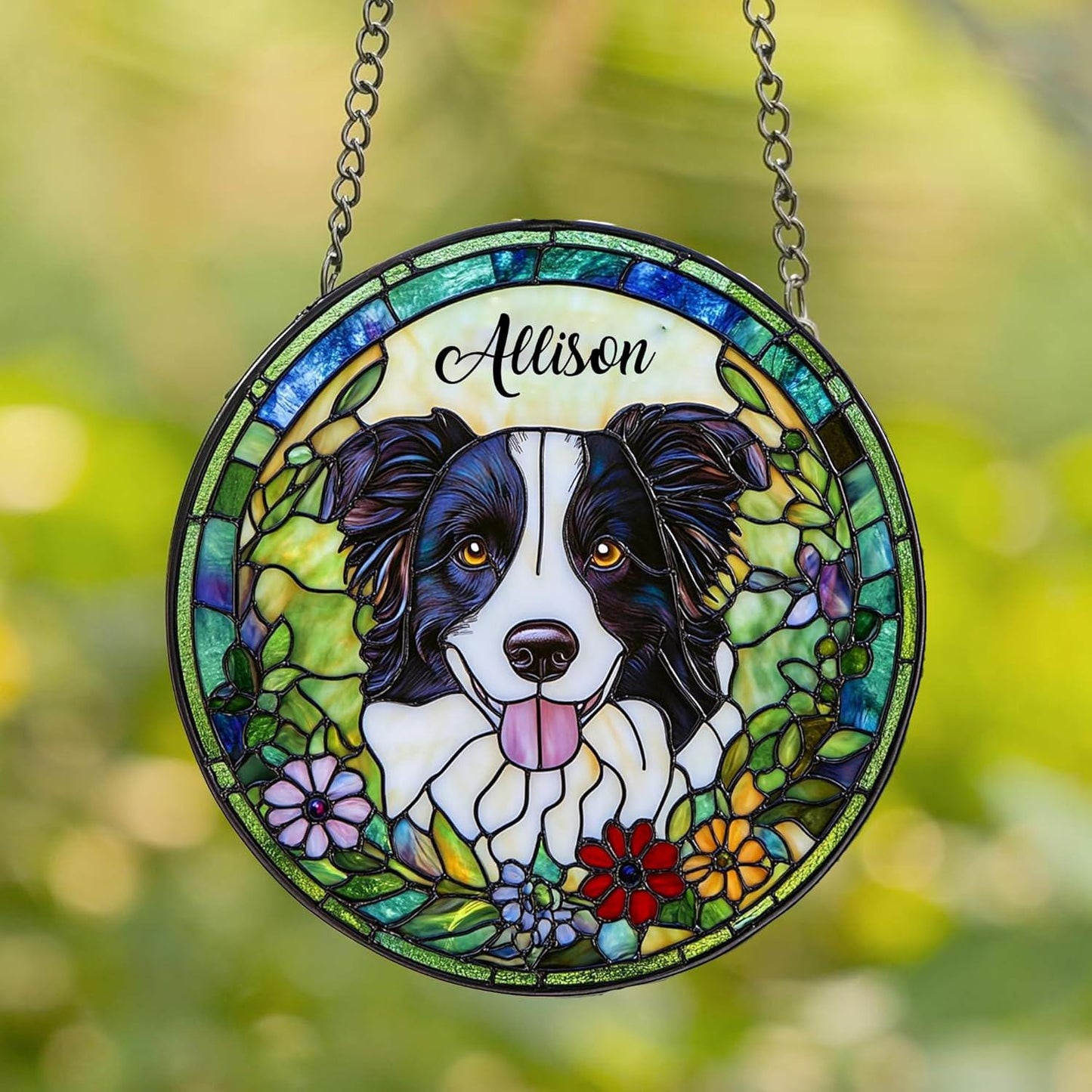 Personalized Pet StainedGlass Suncatcher Window Hanging – Custom Dog Memorial Keepsake– Sympathy Gift for Pet Loss, Remembrance Gift Him Her - product image 4