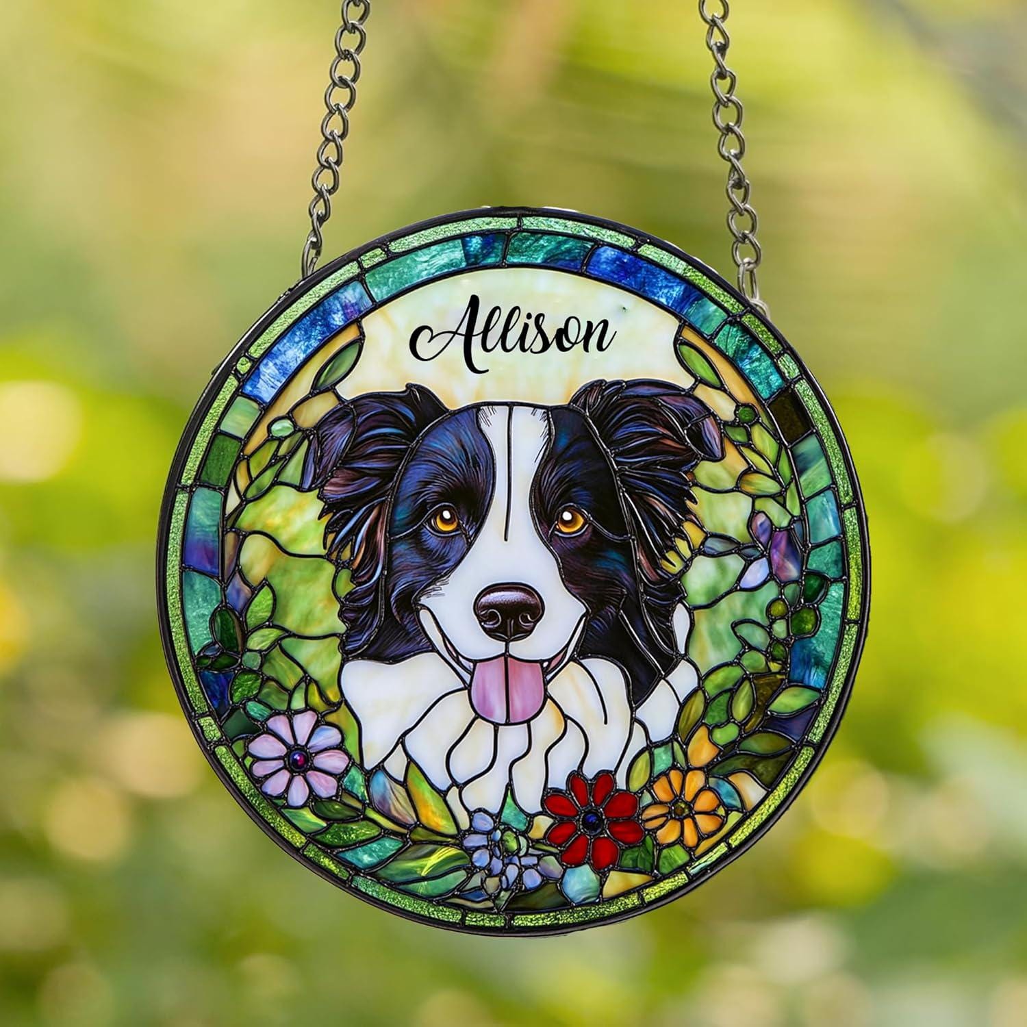 Personalized Pet StainedGlass Suncatcher Window Hanging – Custom Dog Memorial Keepsake– Sympathy Gift for Pet Loss, Remembrance Gift Him Her - product image 4