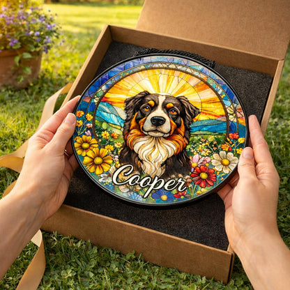 Personalized Dog Portrait Stained Glass SunCatcher, Memorial SunCatcher, Animal Memorial Gift, Dog Loss Sympathy Gift, Pet Loss Gift - product image 3