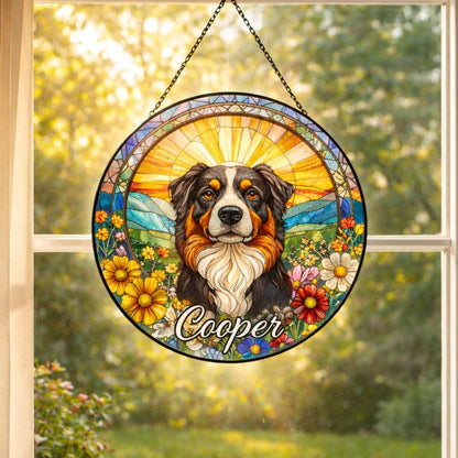 Personalized Dog Portrait Stained Glass SunCatcher, Memorial SunCatcher, Animal Memorial Gift, Dog Loss Sympathy Gift, Pet Loss Gift - product image 4