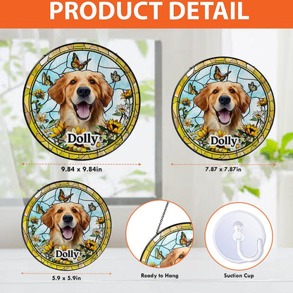 Personalized Dog Memorial Suncatcher, Pet StainedGlass Window Hanging, Sympathy Gift for Loss of Cat, Remembrance Gift for Dog Cat Lovers - product image 7