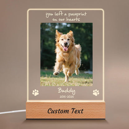 Personalized Dog Memorial Gifts for Loss of Pet, In Memory of Pet Picture Night Light, Custom LED Acrylic Plaque, Sympathy Remembrance Gifts - main product image