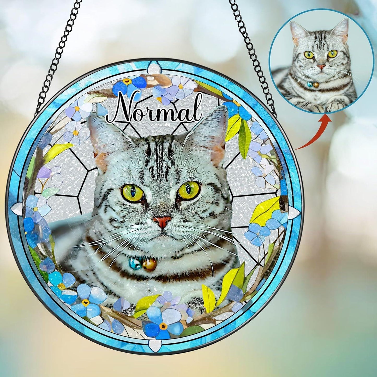 Custom Pet Portrait Suncatcher, Pet Window Hangings, Personalized Stained Glass Pet Memorial, Dog Cat Lover Gifts, Sympathy Gift, Pet Loss - product image 5