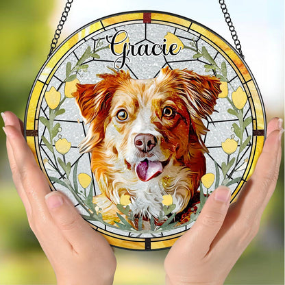 Custom Pet Portrait Suncatcher, Pet Window Hangings, Personalized Stained Glass Pet Memorial, Dog Cat Lover Gifts, Sympathy Gift, Pet Loss - product image 6