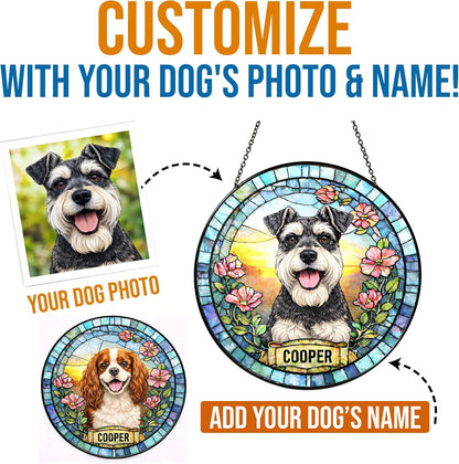 Personalized Dog Portrait Stained Glass Suncatcher, Custom Pet Memorial Stained Glass Window Hanging, Dog Loss Keepsake, Pet Loss Gift - product image 5